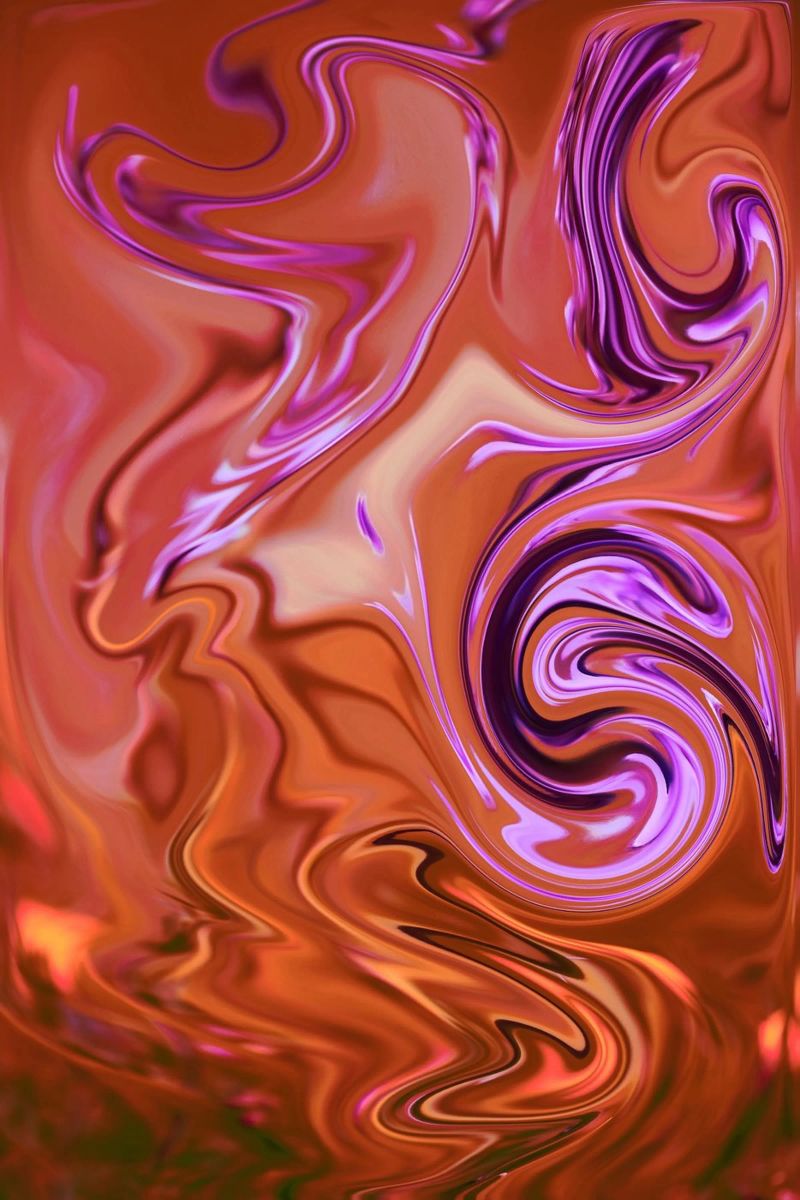 Abstract dynamic pattern in orange, brown and purple canvas by Something for you