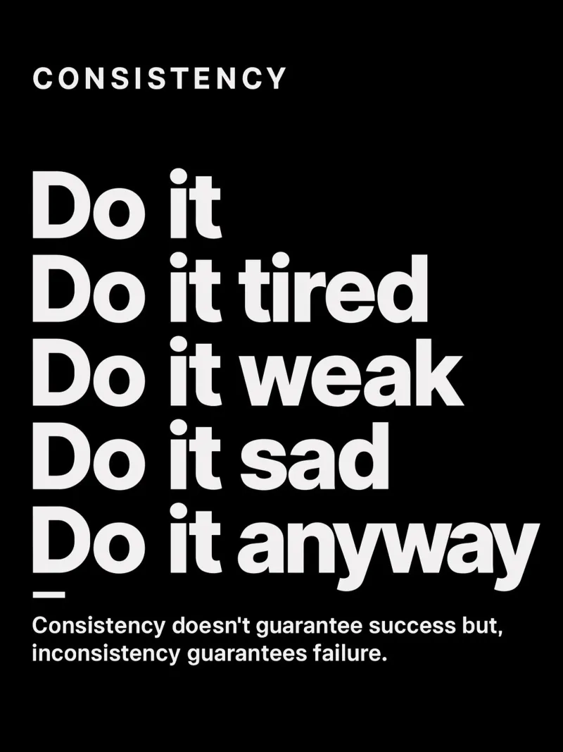 Consistency Motivational Quote Black and White carta hahnemühle da edsonramosart