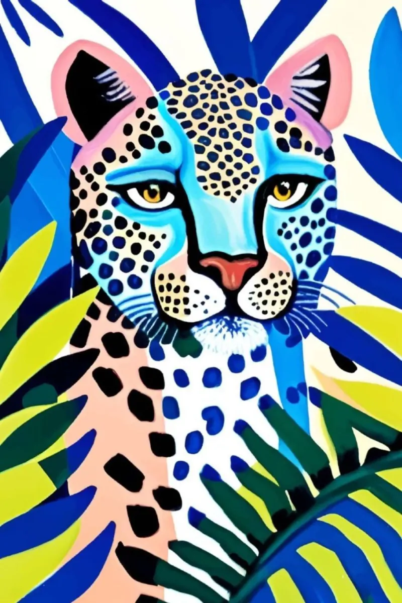 Classico colore blu leopardo tela da igoshartwrks