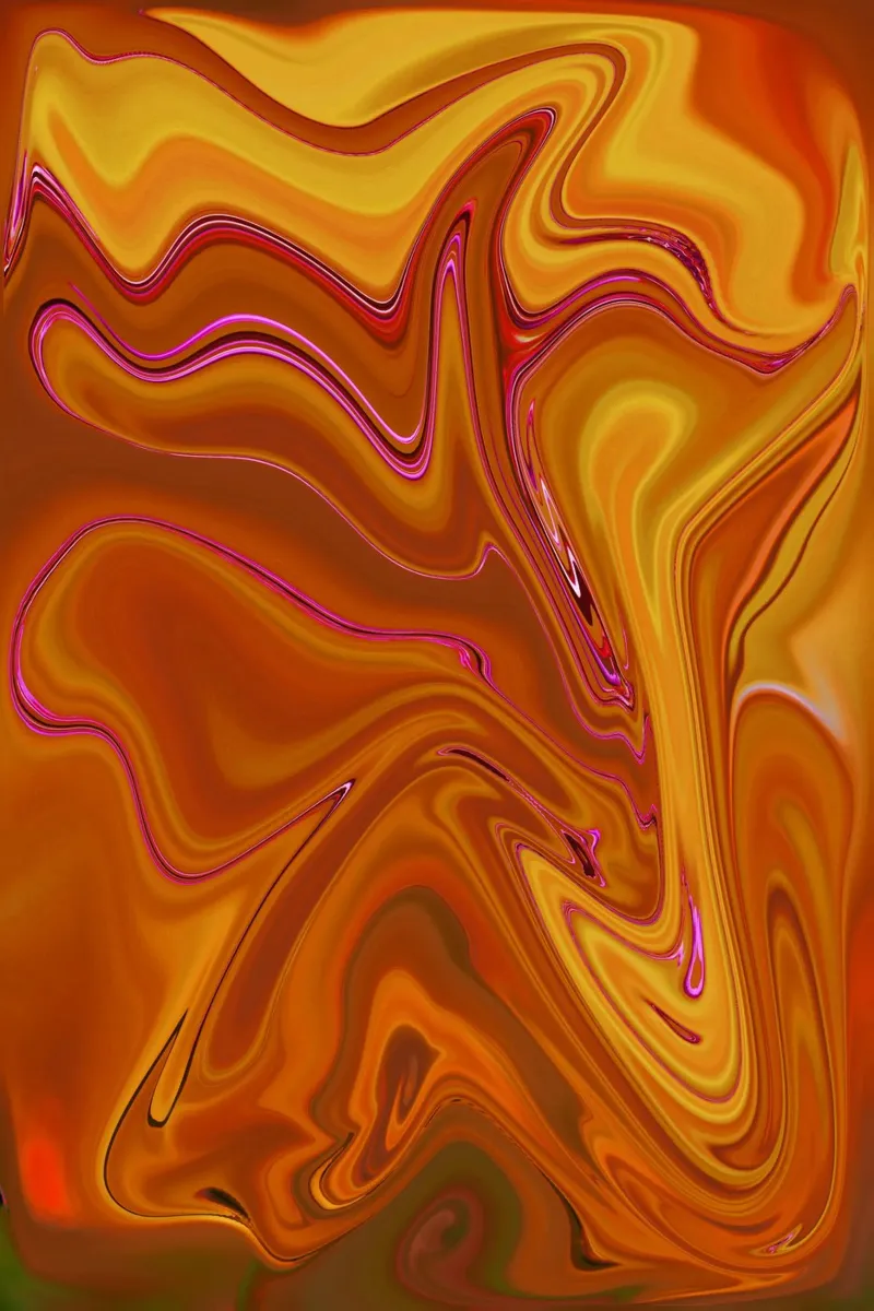 Abstraktes dynamisches Muster in gelb, orange und lila. Hahnemühle von Something for you