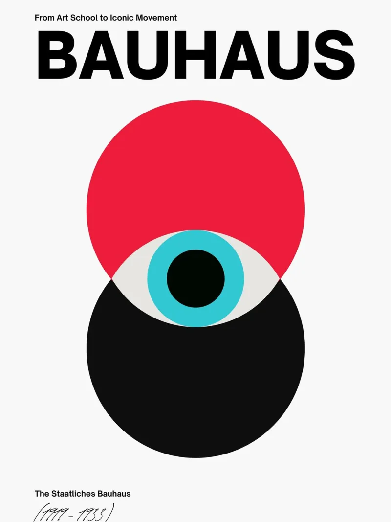 Bauhaus abstracte cirkels print canvas van Cozy Vibes