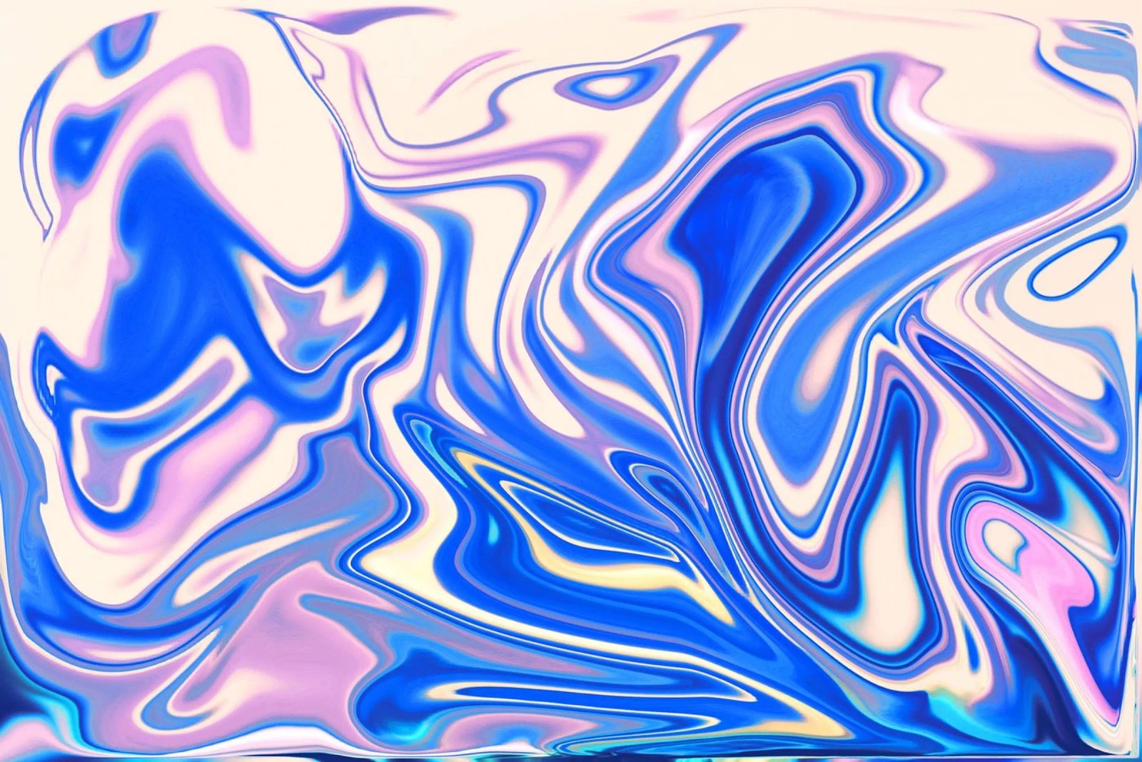 Abstraktes dynamisches Muster in weiß, blau und rosa. Hahnemühle von Something for you