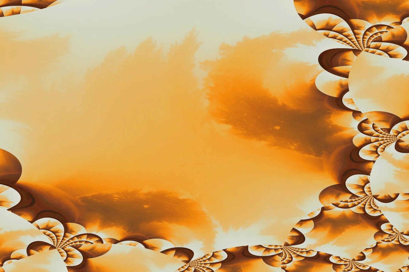 Abstraktes dynamisches Muster in gelb, orange und braun. Hahnemühle von Something for you