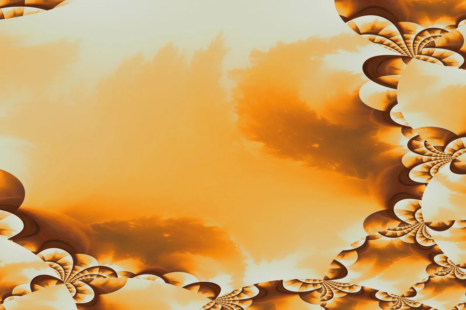 Abstraktes dynamisches Muster in gelb, orange und braun. Hahnemühle von Something for you