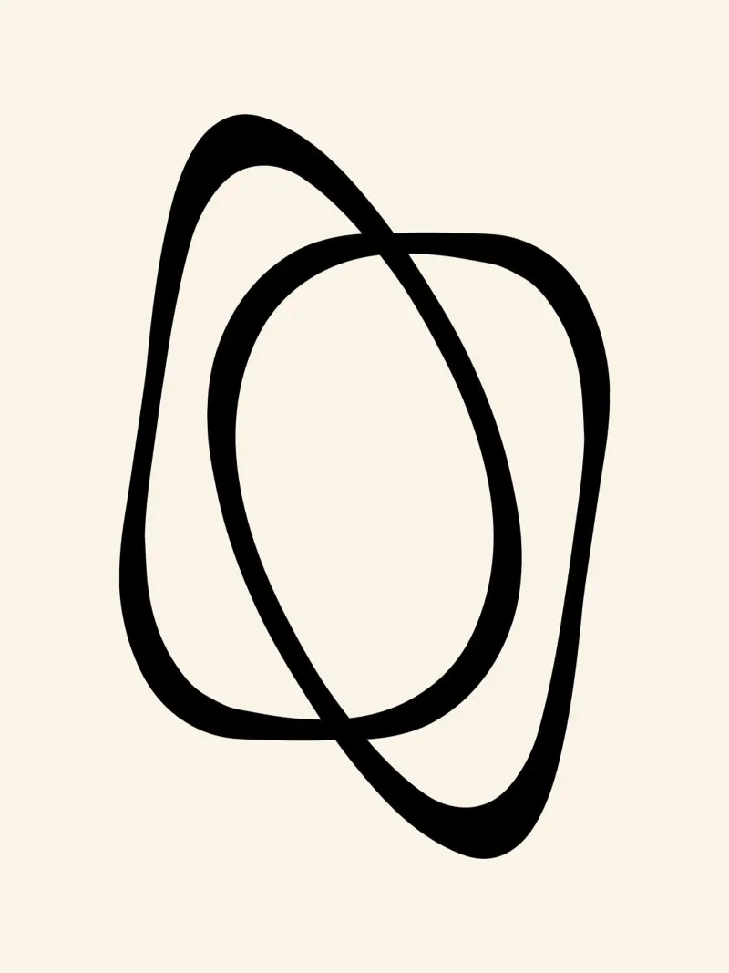 Interlocking Two A | Minimalist Line Abstract poster con telaio in plastica da sabidussi