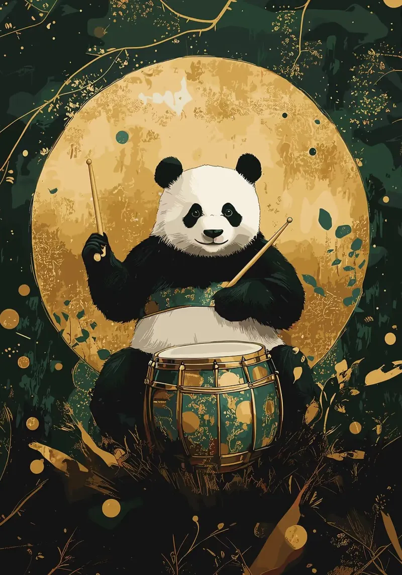Panda Drummer pellicola backlit da apple crumble
