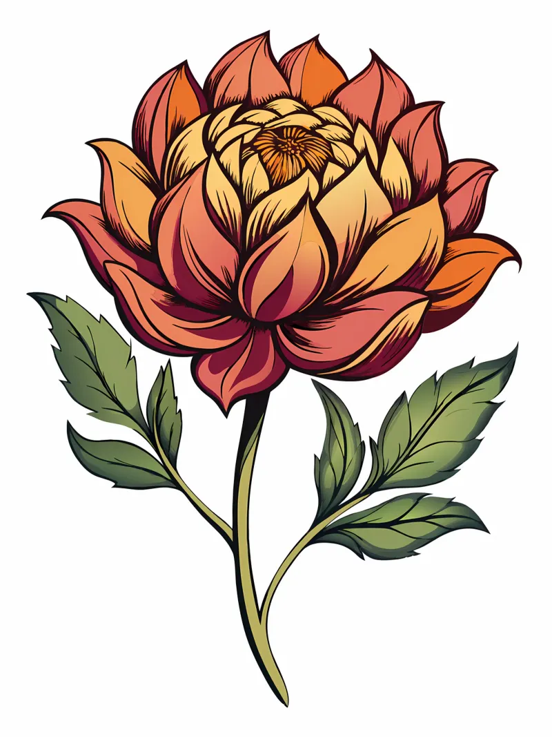 Levendige Dahlia Bloesem canvas met Baklijst van Artistic-shop