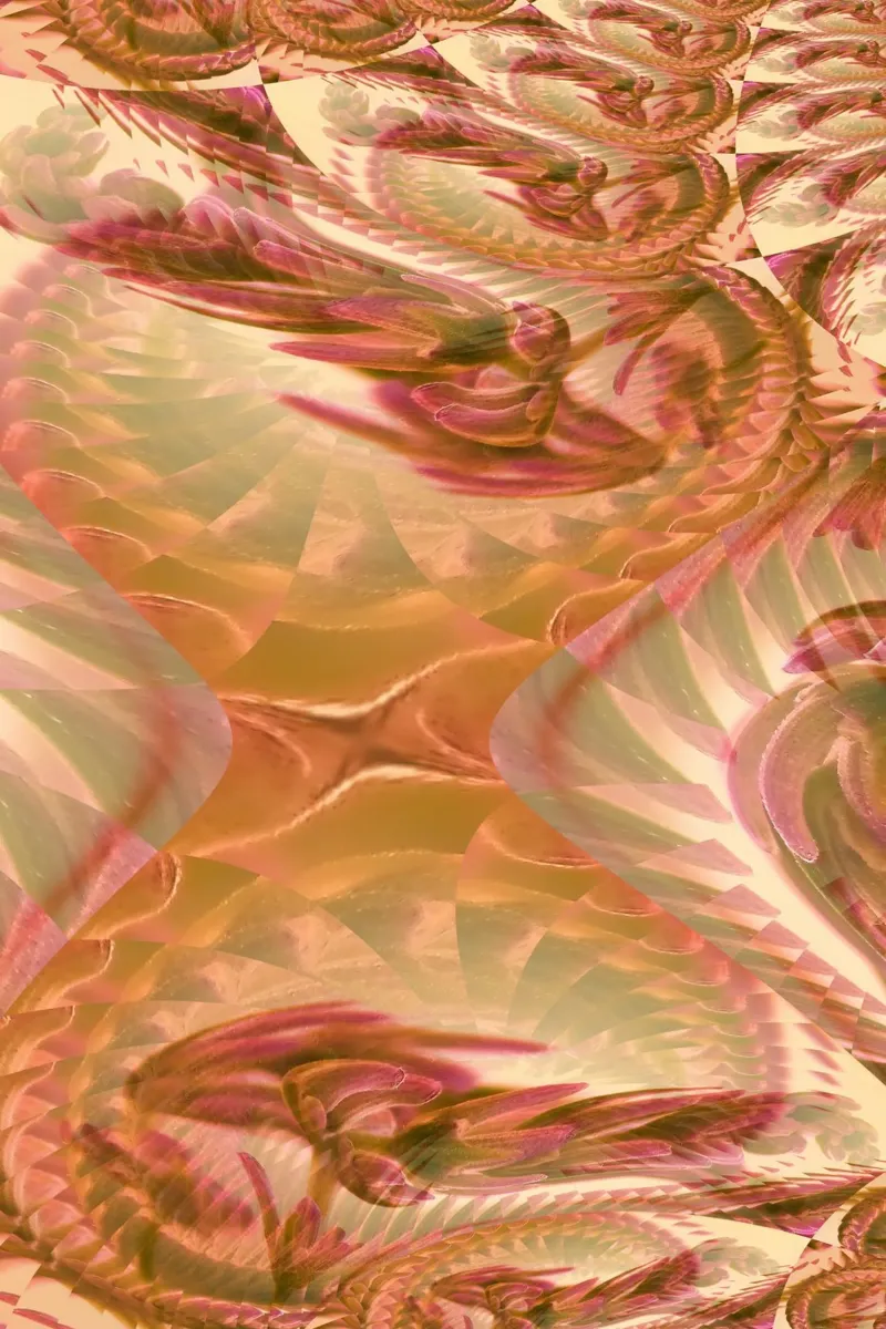 Abstract dynamic floral pattern in orange, pink, white canvas by Something for you
