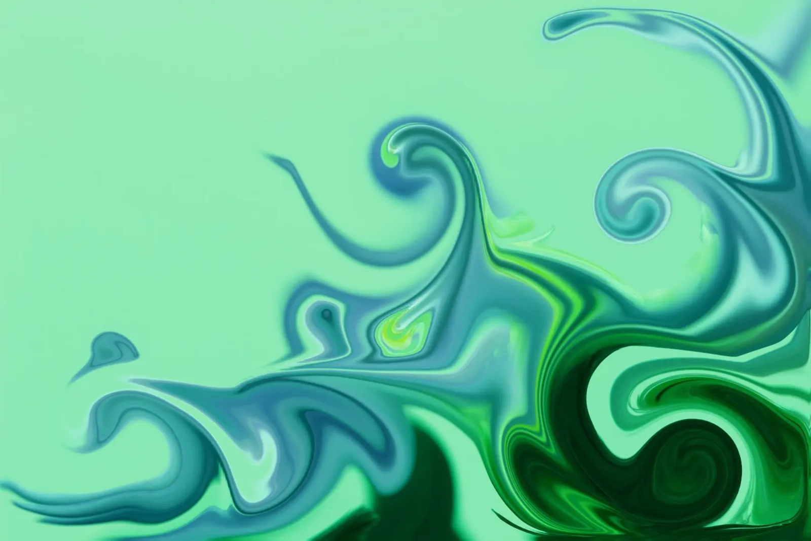 Abstract dynamic pattern in blue and green. alu-dibond by Something for you