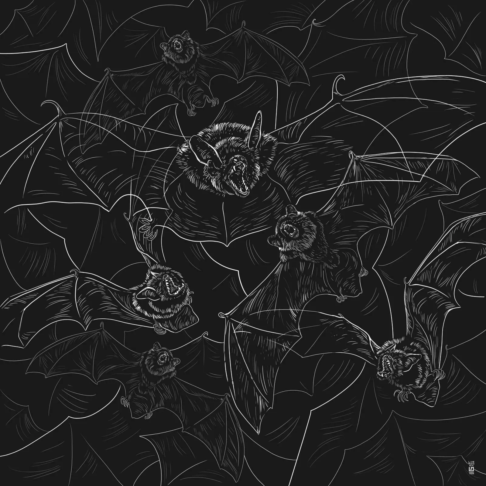 Bat Attack carta hahnemühle da 7115