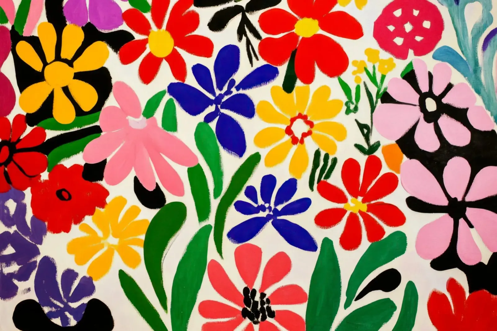 Stile Matisse: mix di fiori colorati, audacemente retrò, da giardino plexiglass da Modern Muse
