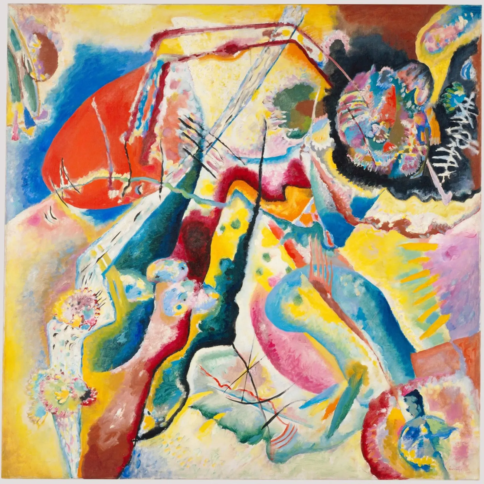 Wassily Kandinsky’s Bild mit rotem Fleck alluminio dibond da Venus Art