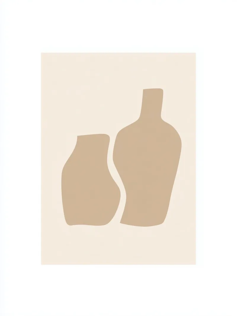 Minimal Shapes in Neutral Tones canvas by Aralyn