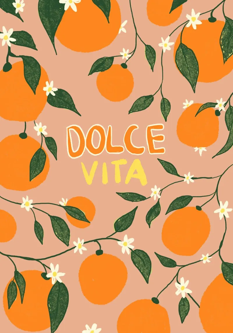 Dolce Vita Orange poster avec cadre en aluminium de Studio Dolci
