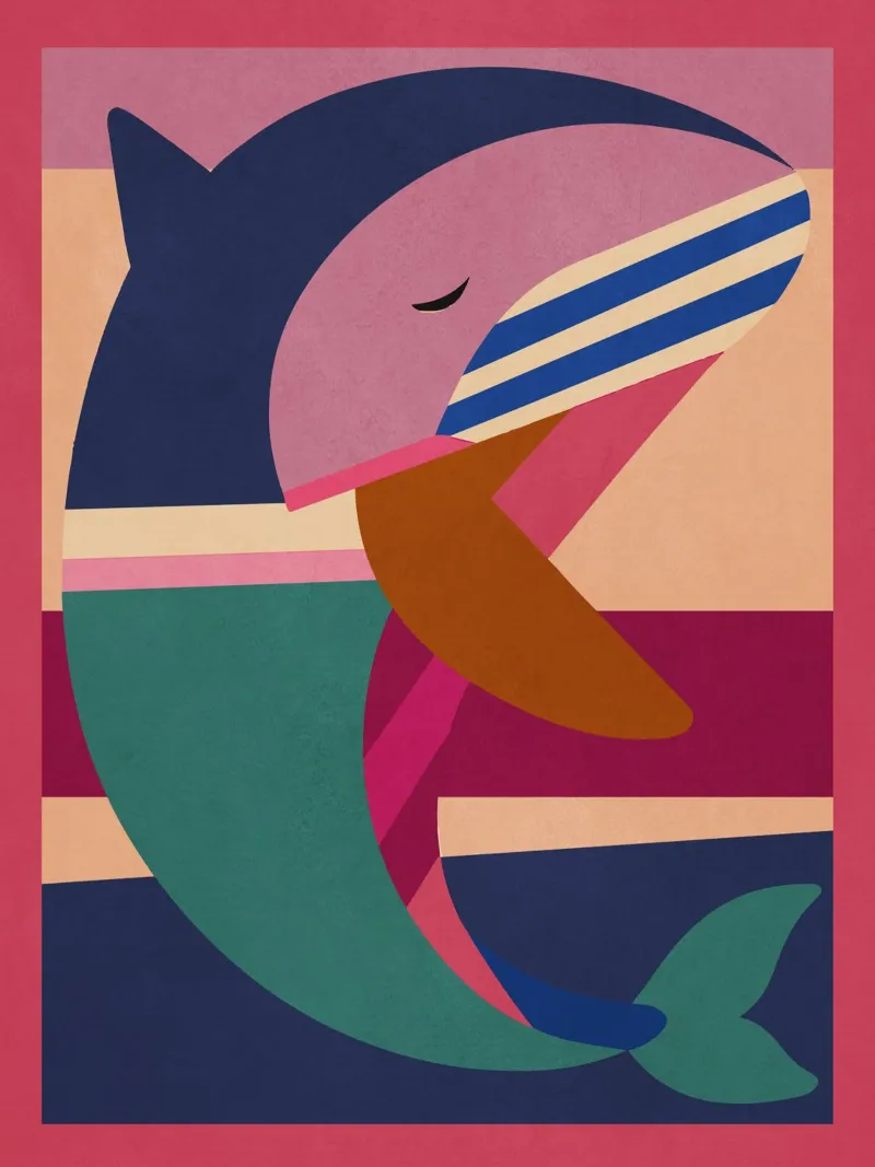 Geometrischer Delphin Hahnemühle von Gaite