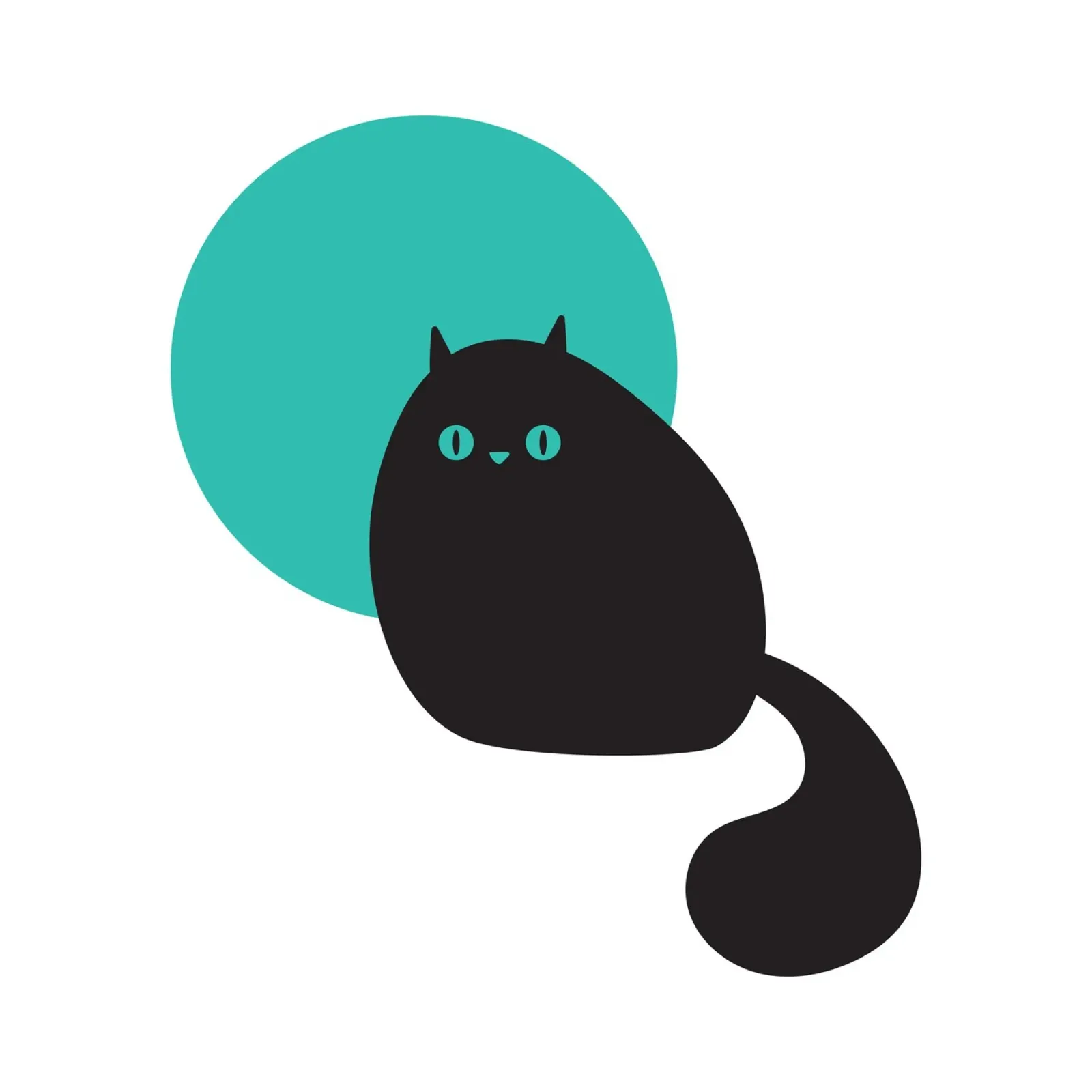 Gatto nero con luna poster con telaio in plastica da Kim Hubball Studio