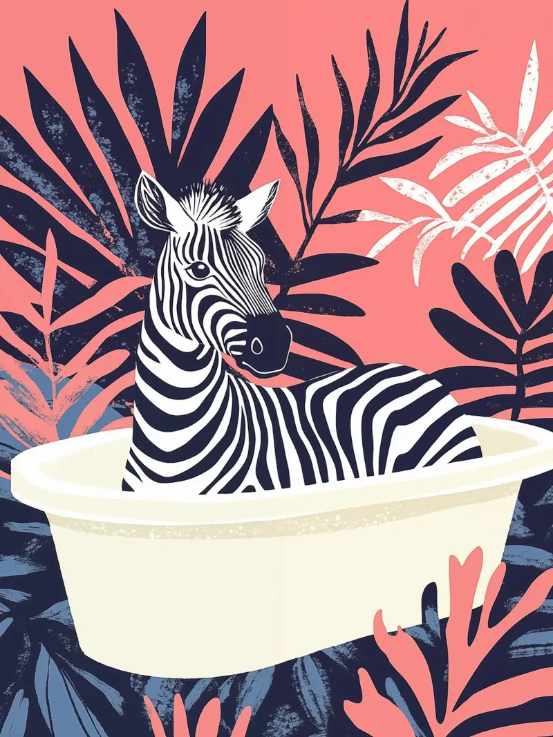 Zebra rosa boho nella vasca da bagno pellicola backlit da Autofocus