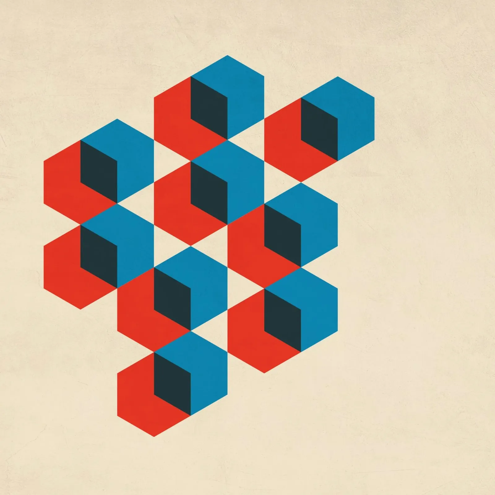 Geometric Hexagon Abstract canvas by Kim Hubball Studio