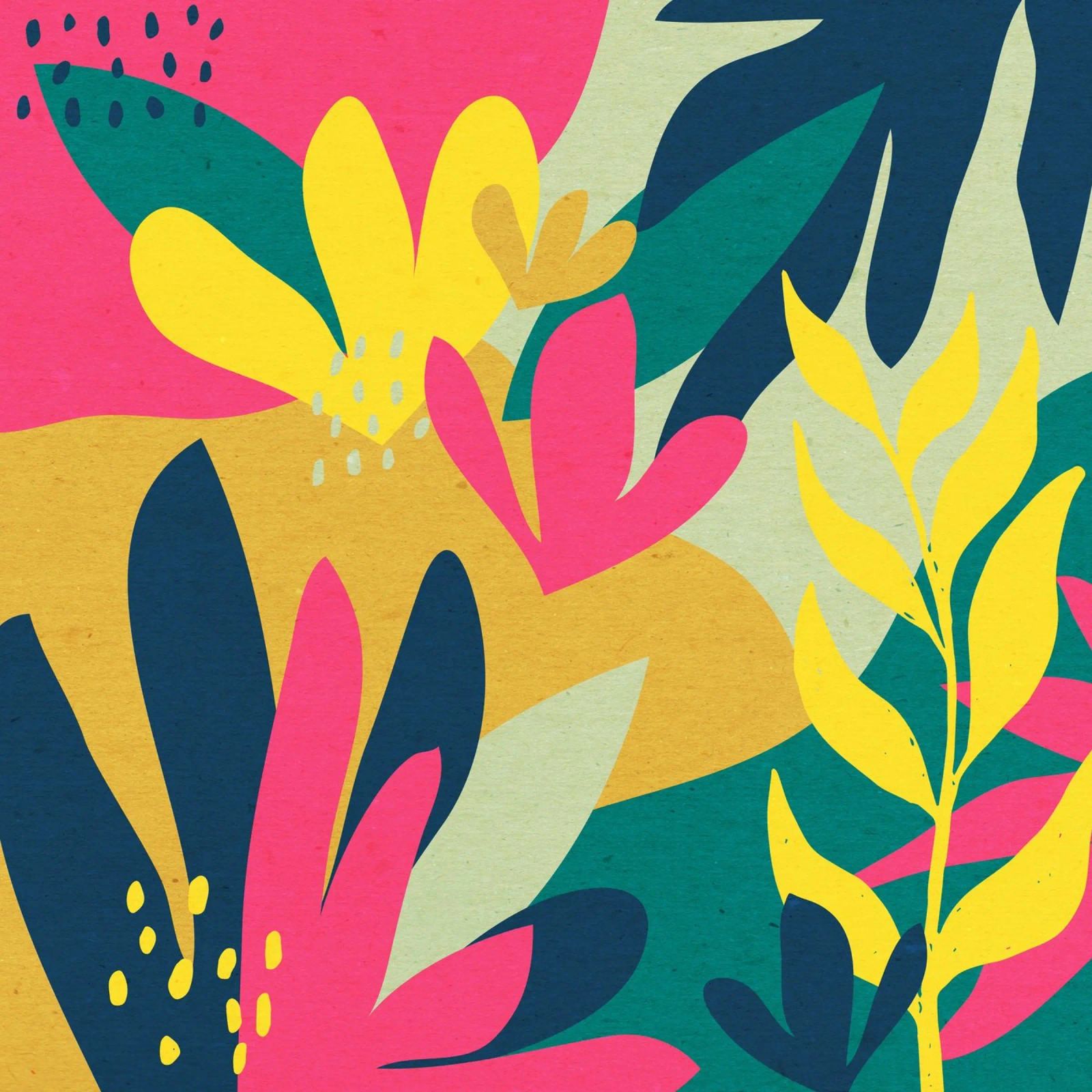 Dschungel Blumen Poster von Kim Hubball Studio