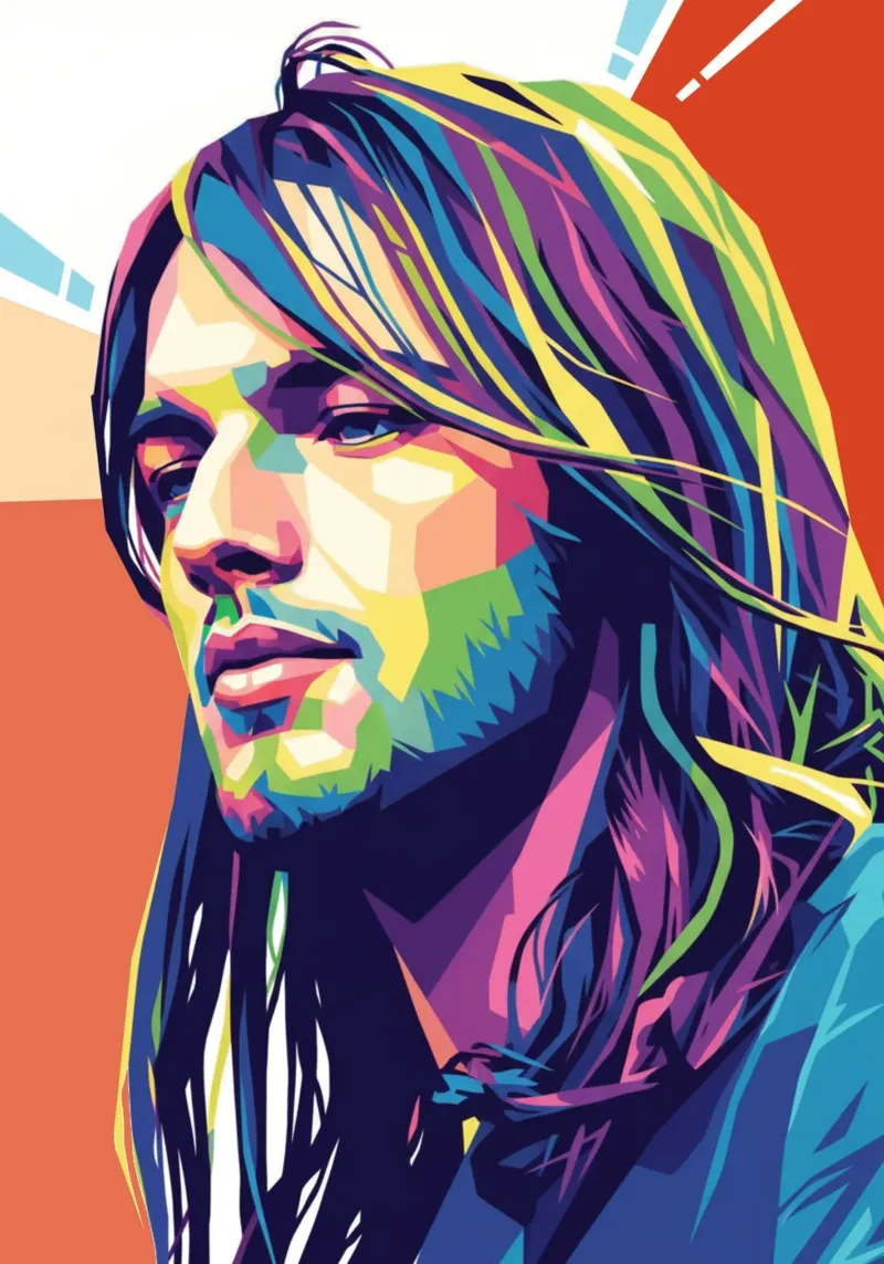 David Gilmour pop art colorata pellicola backlit da Hantamrata
