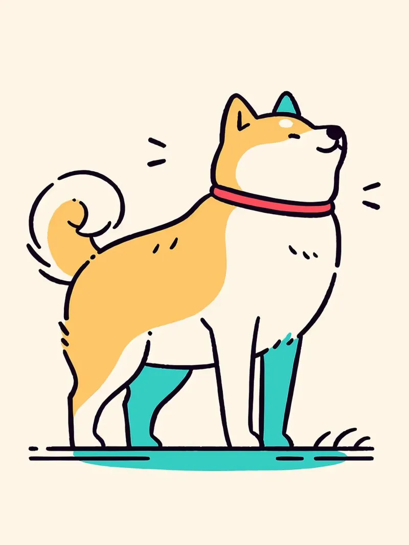 Shiba Inu felice pellicola backlit da JoyWalkerShop