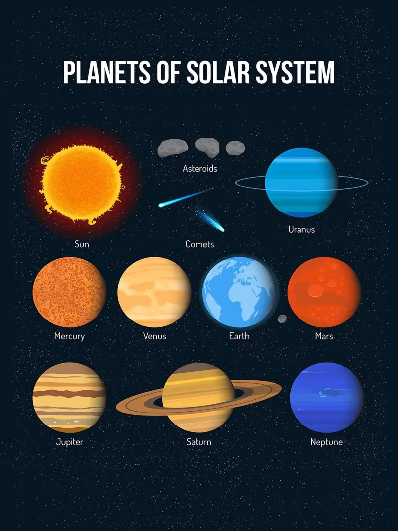 Grafico dei pianeti del sistema solare pellicola backlit da ShopByHaru