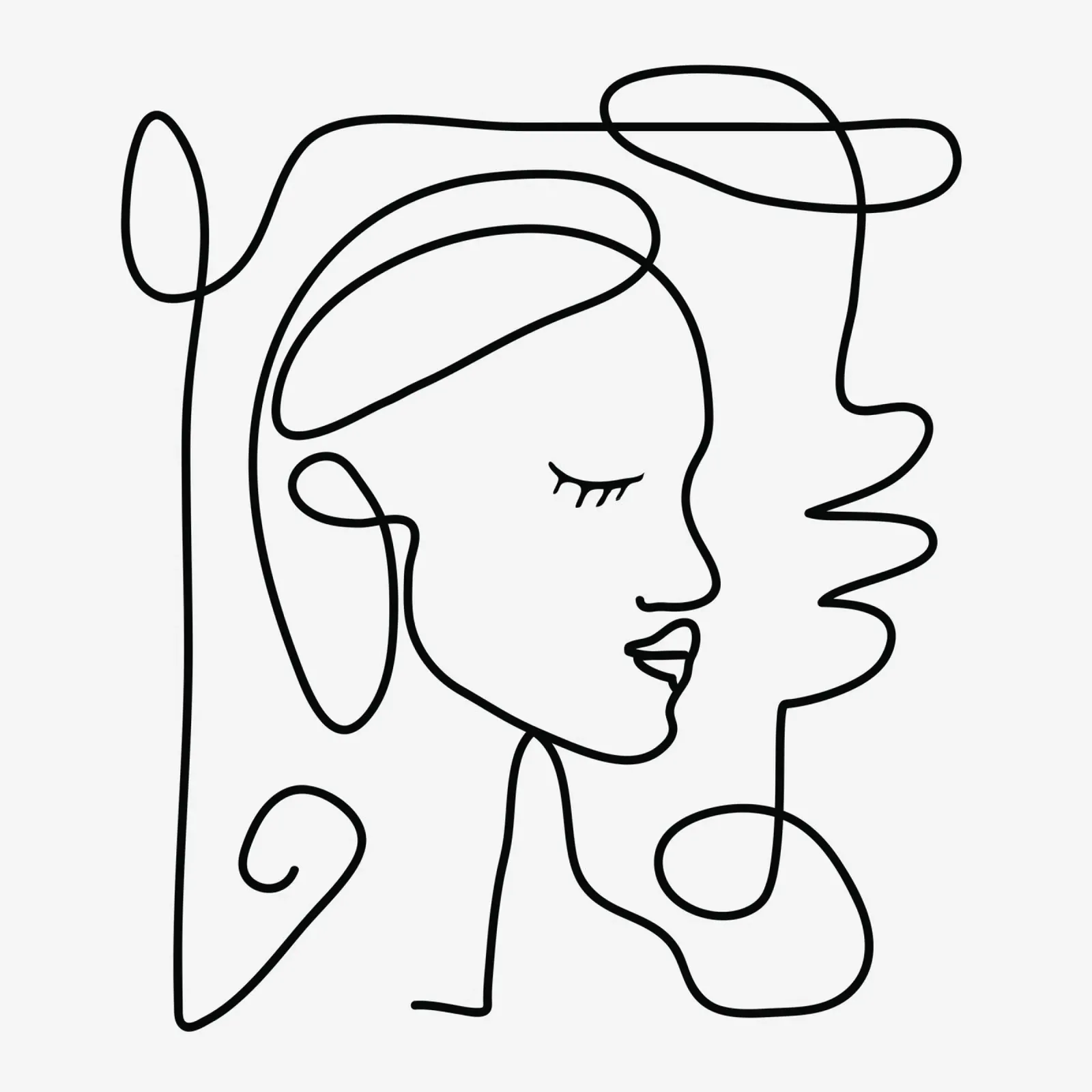 One Line Portrait 1 pannello forex da Flow Line