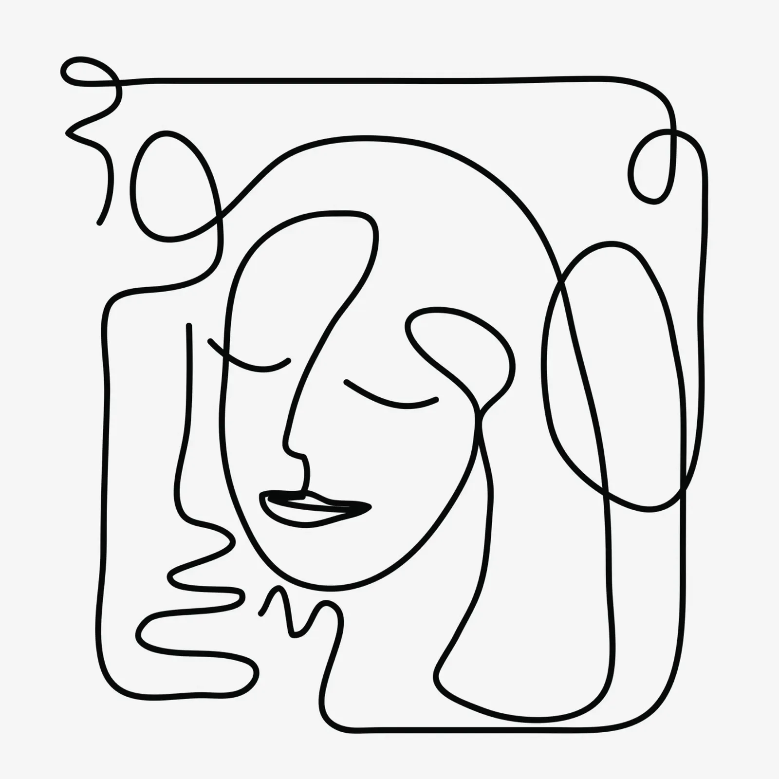One Line Portrait 2 plexiglass da Flow Line