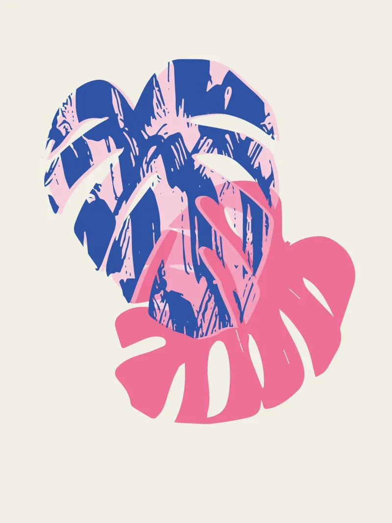 Foglia di Monstera poster con telaio in plastica da Kim Hubball Studio