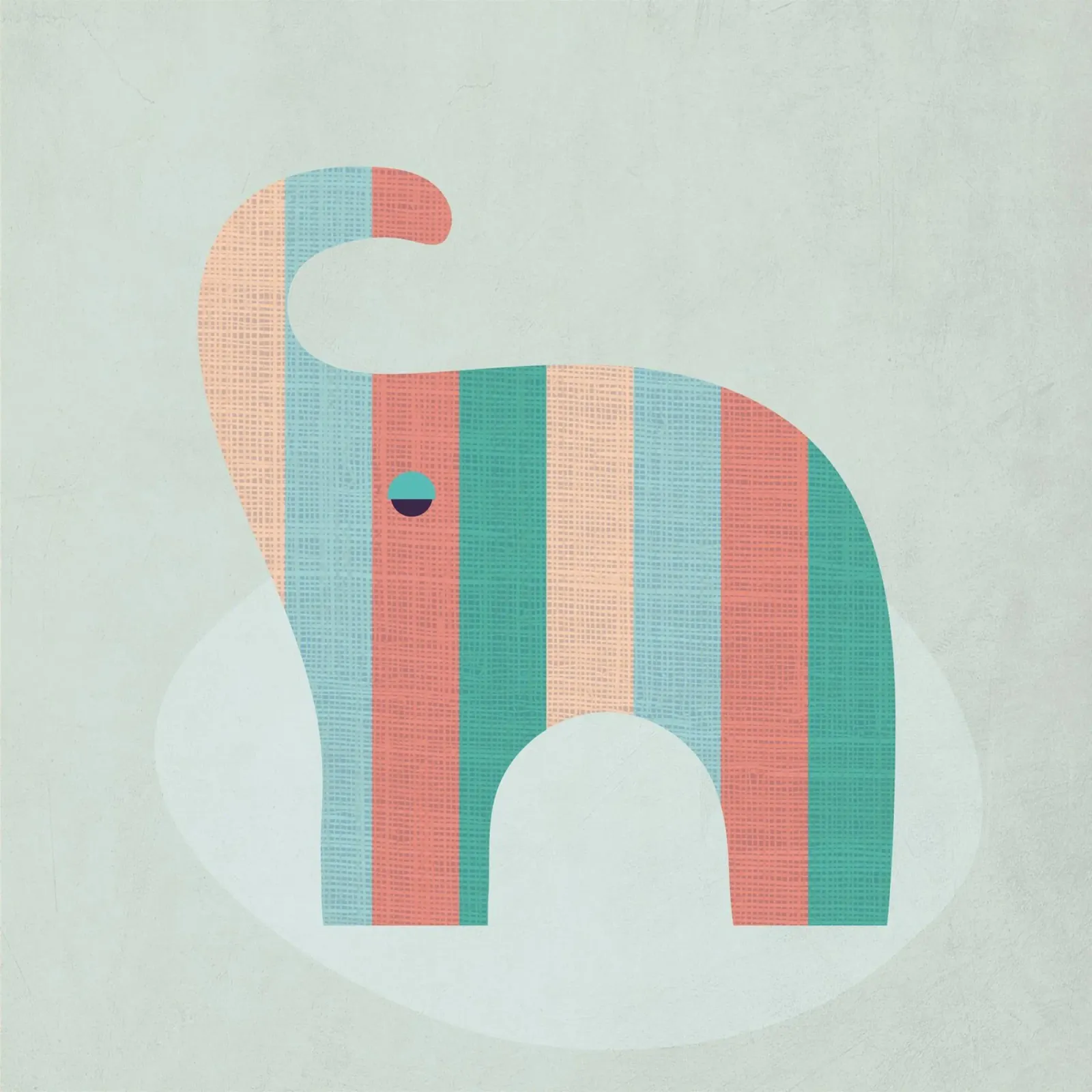 Simpatico elefante a strisce plexiglass da Kim Hubball Studio