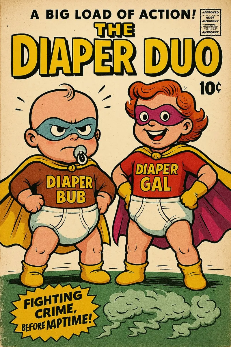 THE DIAPER DUO - Fresh Supes On The Block tela da Vintage Van Gogh