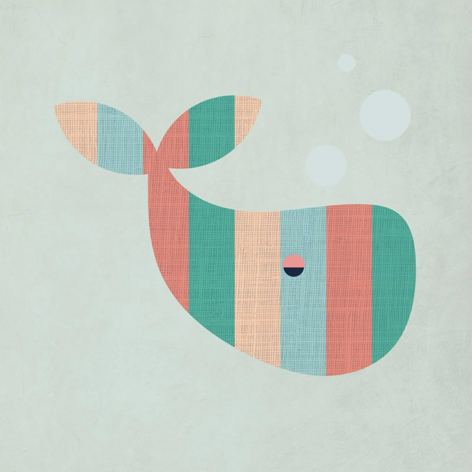 Cute Striped Whale poster by Kim Hubball Studio