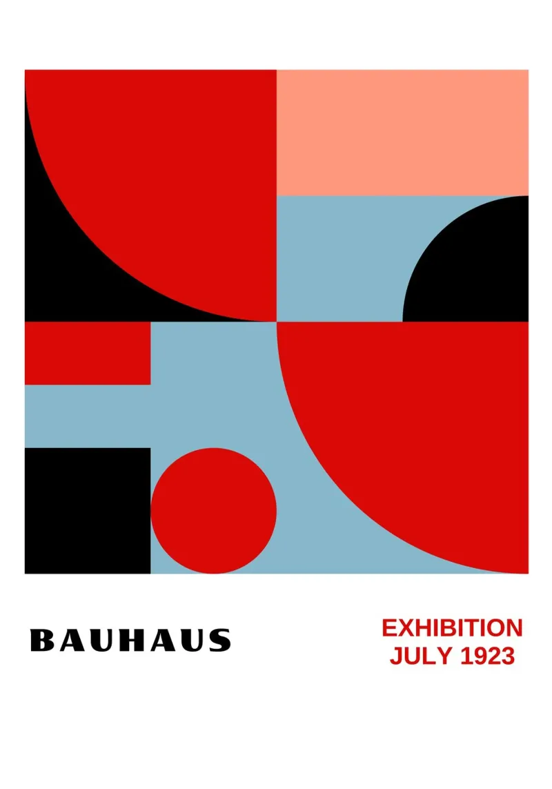 Rot & Pastellfarbener Block - Bauhaus-Geometrie 1923 Hahnemühle von Grungeo