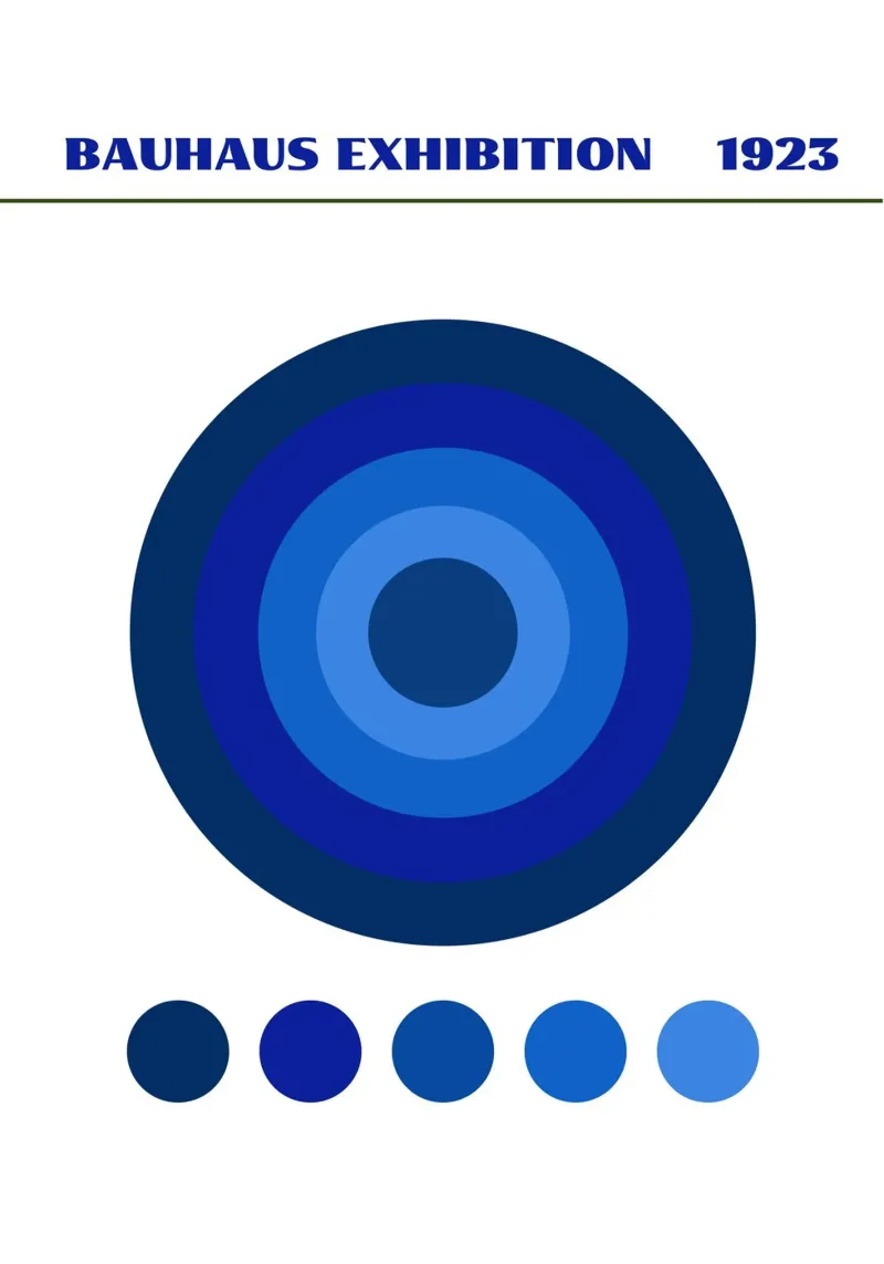 Círculos concéntricos azules - Estudio de color al estilo Kandinsky hahnemühle de Grungeo