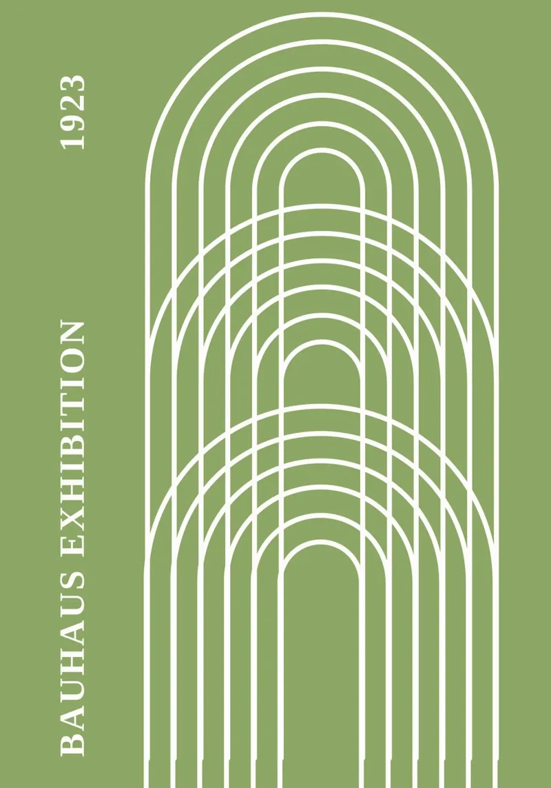 Nested Arch Minimal Line Art: Mostra del Bauhaus 1923 alluminio dibond da Grungeo