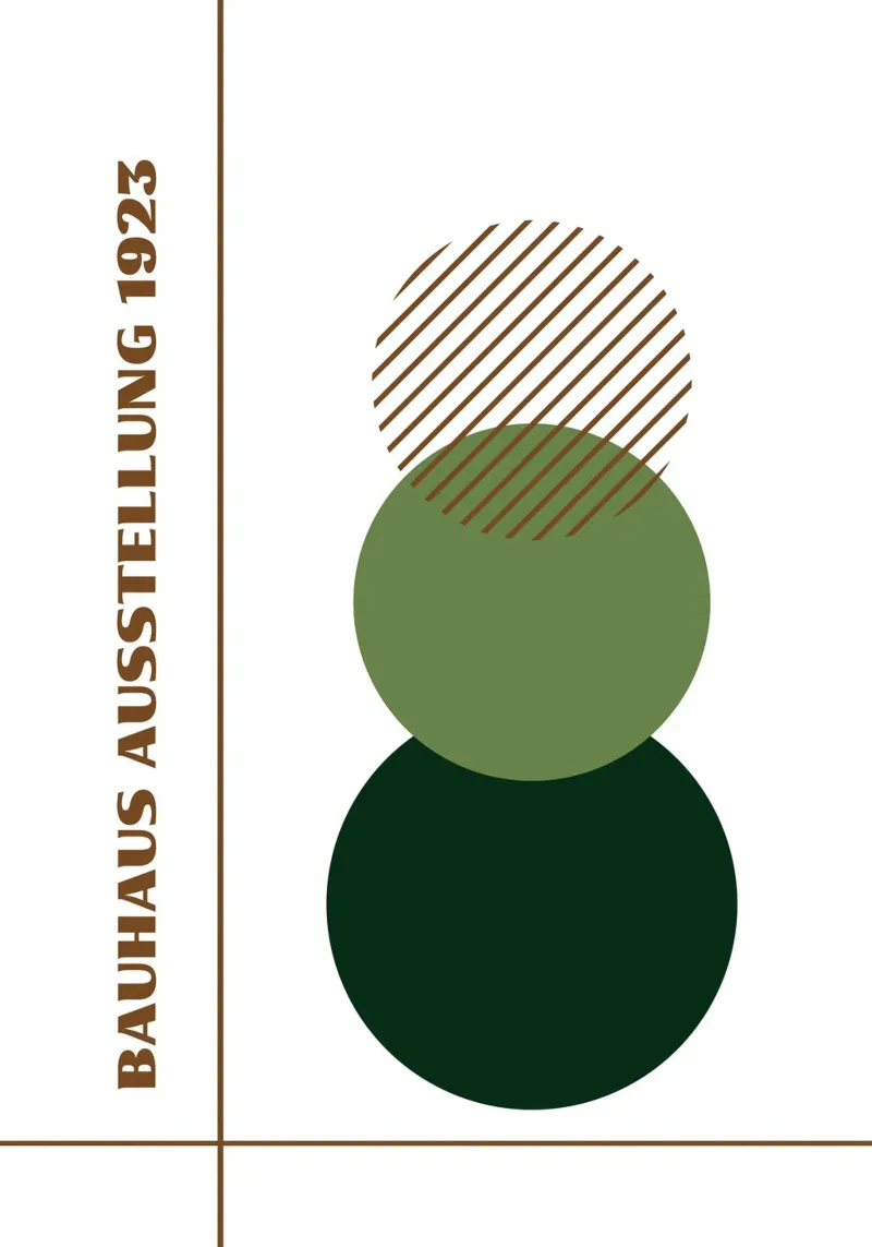 Bauhaus Circles Stack | Green Gradient Minimalist Earth Tone alluminio dibond da Grungeo