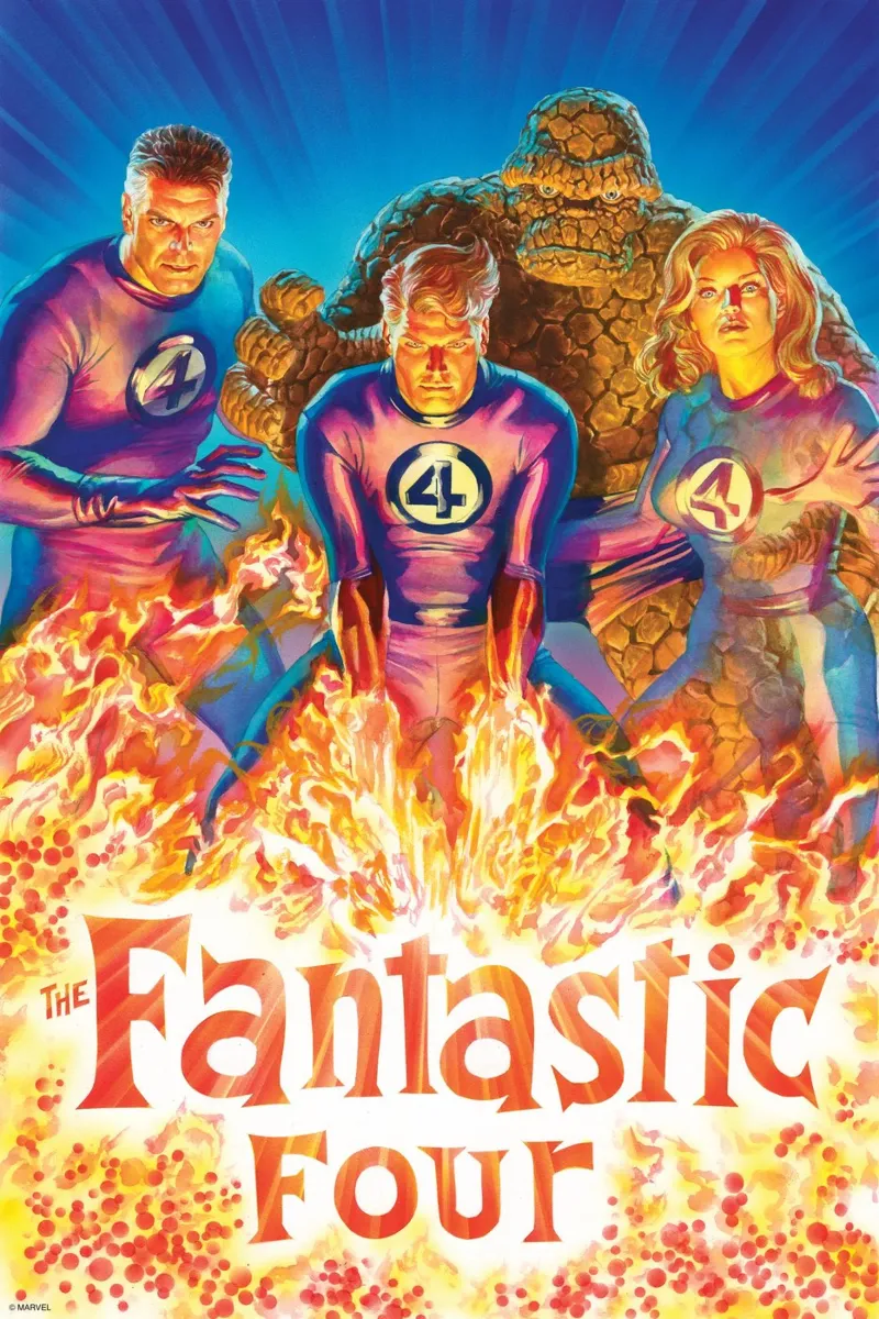 Fantastic 4 Retro – Power Unleashed alluminio dibond da FANTASTIC 4 by JUNIQE