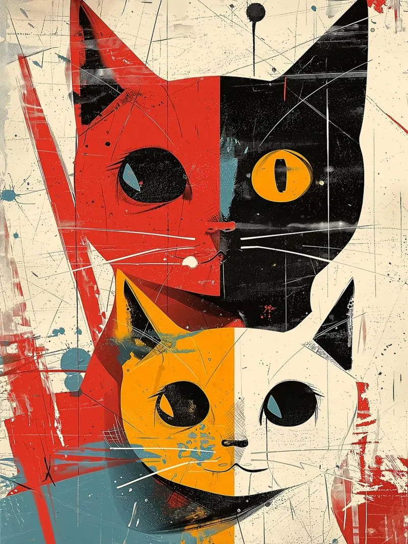 Gatto Vintage Fusion carta hahnemühle da Damion Francis