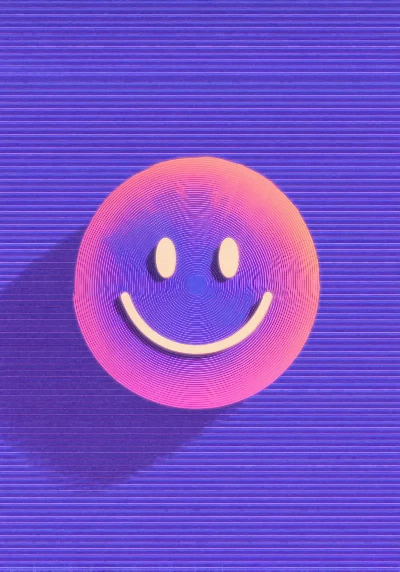 Dopamina Grafica smiley minimalista pellicola backlit da Nikis Art Studio