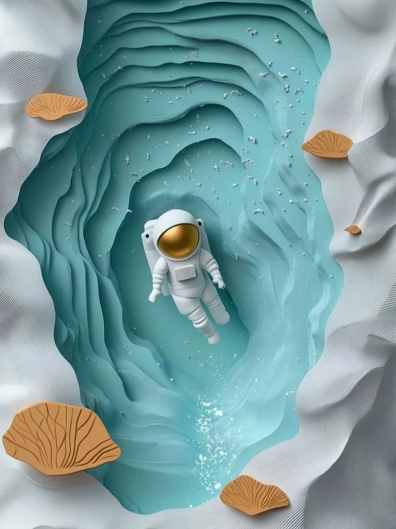 astronaut in space lake carta hahnemühle da scoten