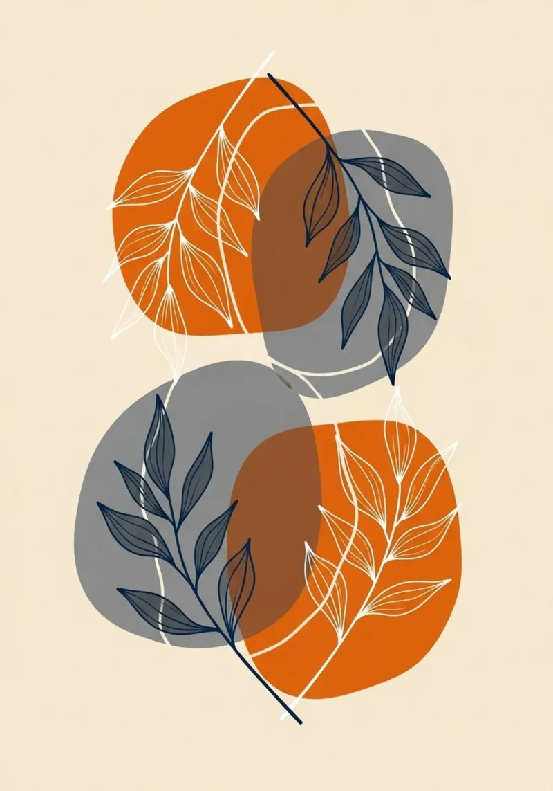 Boho Estampado Botánico Abstracto metacrilato de Artistic-shop