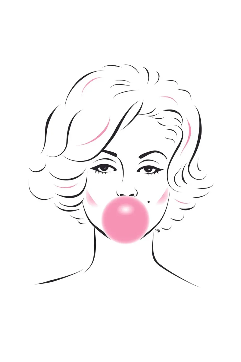 Gomma da masticare Marilyn Monroe pellicola backlit da Martina