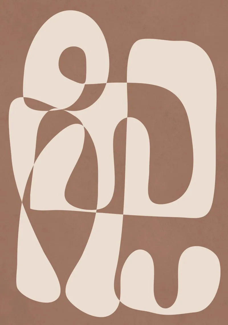 Mocha Modern Abstract 1 aluminio dibond de Nadjaa