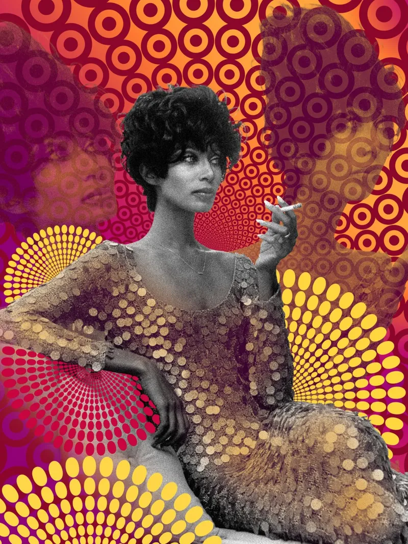 Supermodel Donyale Luna poster con telaio in legno da DesmondBates