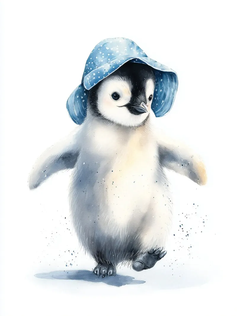 Poster di un simpatico pinguino per la cameretta dei bambini carta hahnemühle da Kid’s Dream