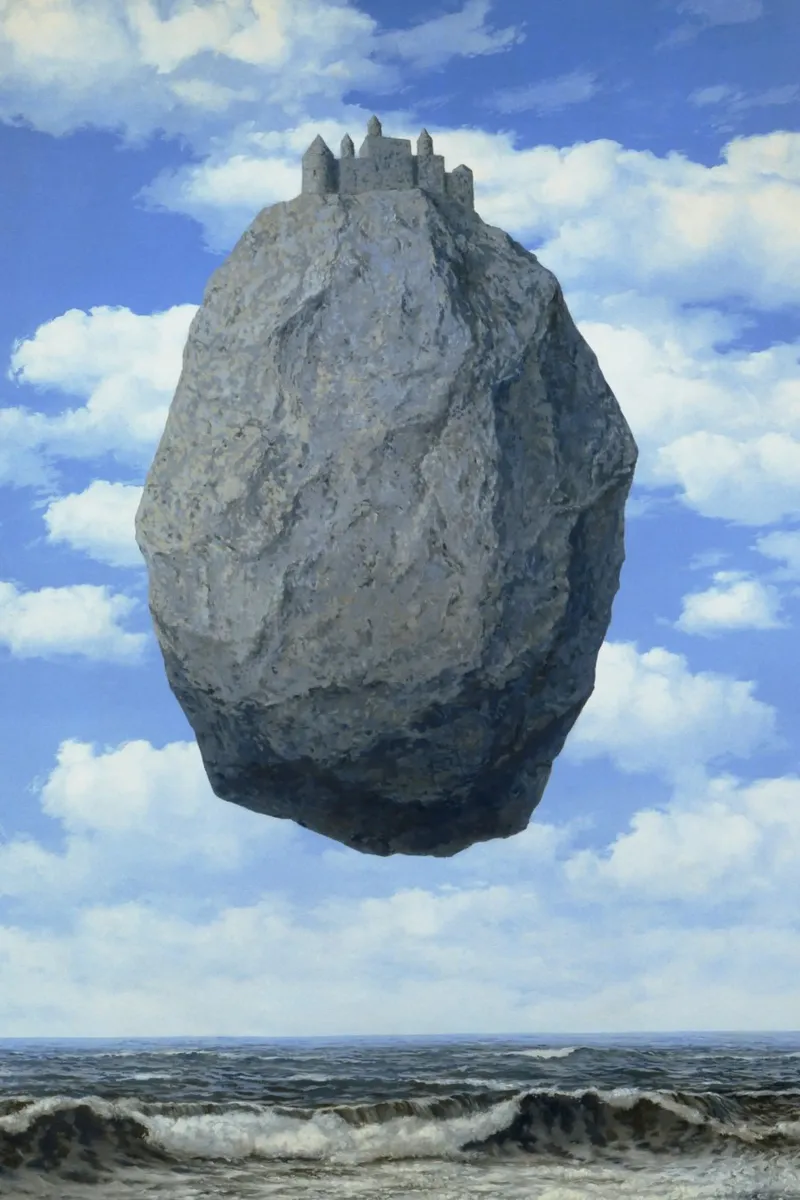Il castello sui Pirenei di René Magritte alluminio dibond da Classic Art Prints
