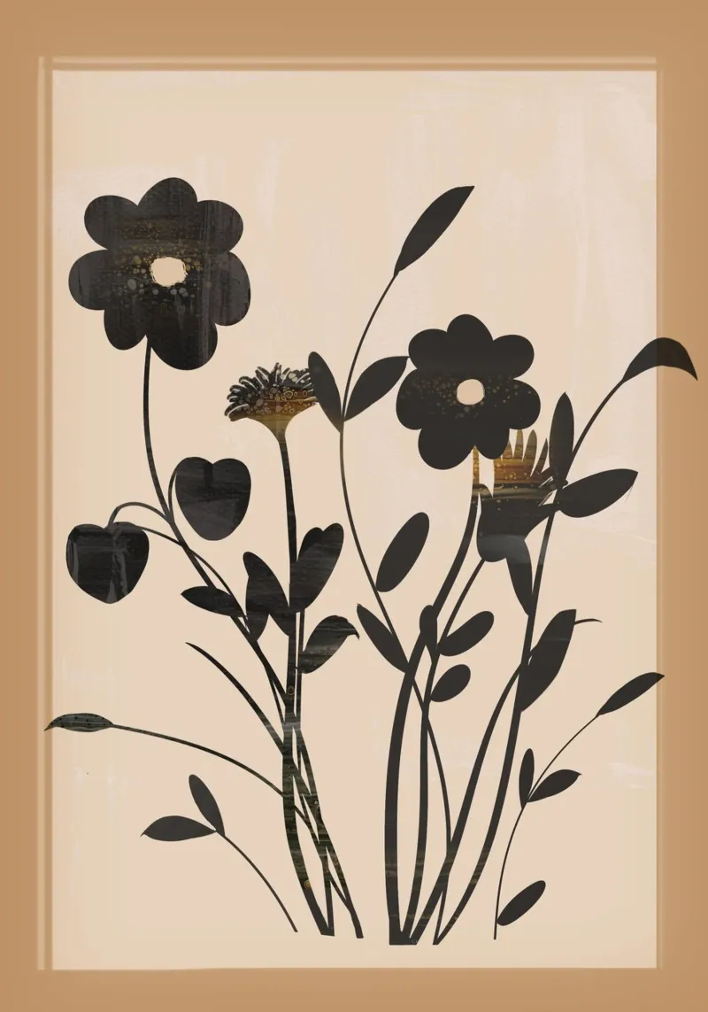 Abstract Art Minimal Flowers 1 alluminio dibond da Nadjaa