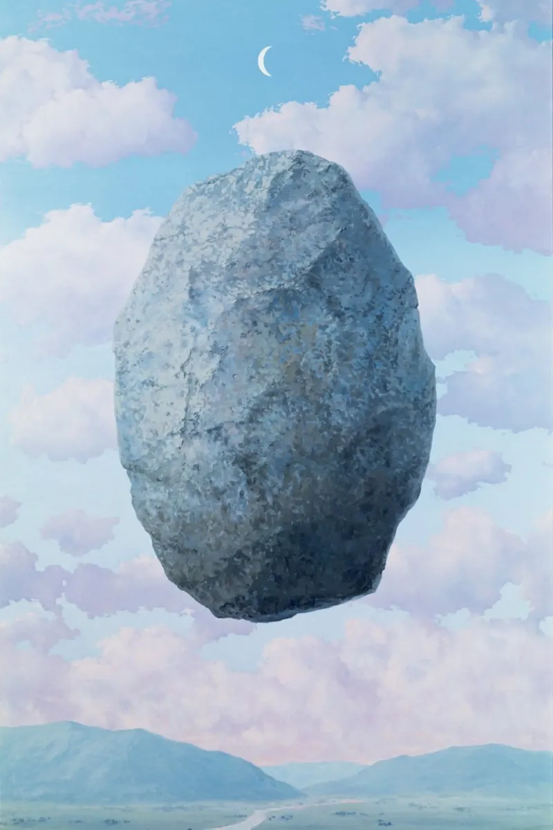 Boulder in the Sky Magritte Hahnemühle von Classic Art Prints