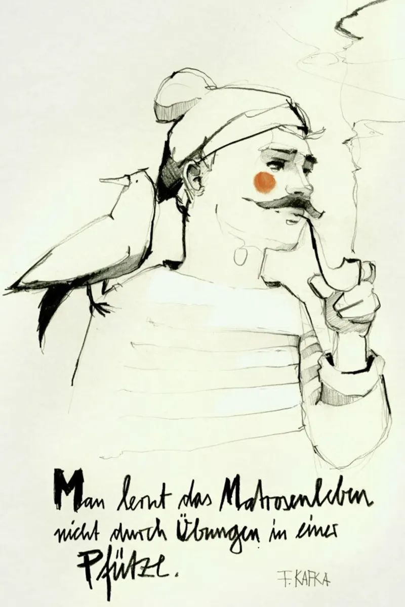 Matrosenleben poster con telaio in plastica da Ekaterina Koroleva