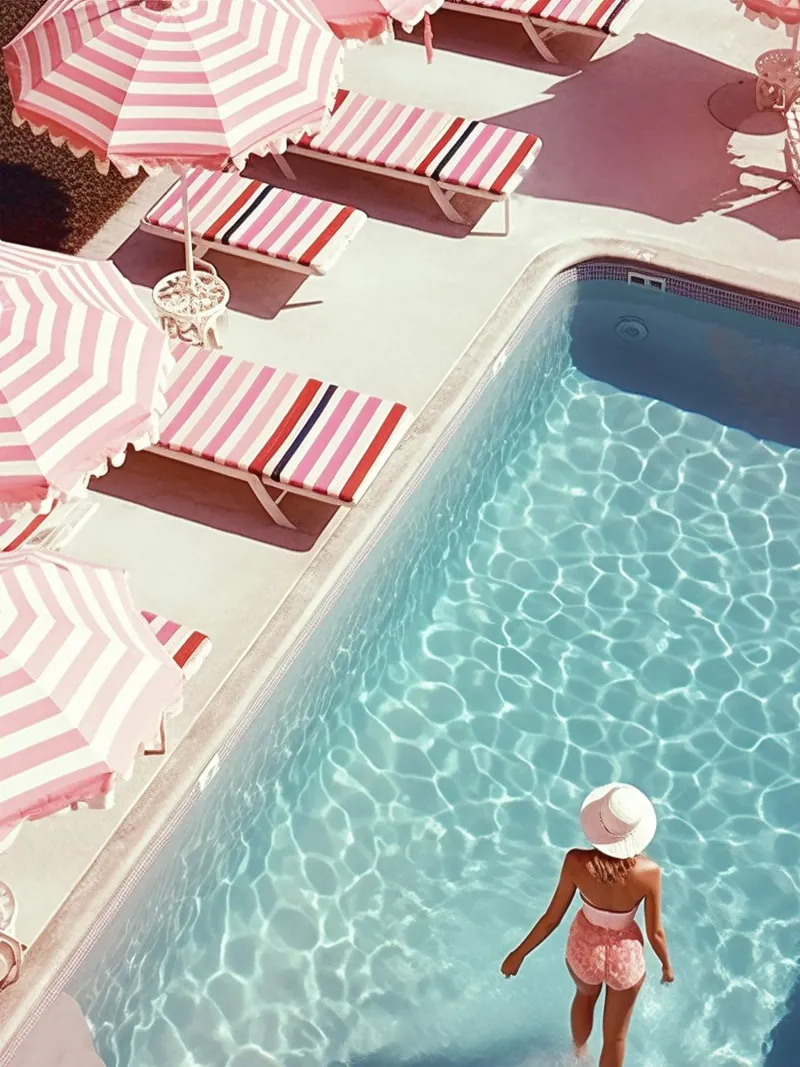 Pink Miami Swimming Pool Scene pellicola backlit da GraceDigitalArtCo